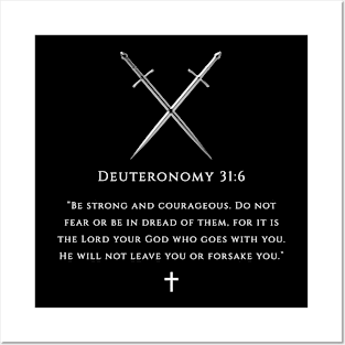 Bible verse - Deuteronomy 31:6 Posters and Art